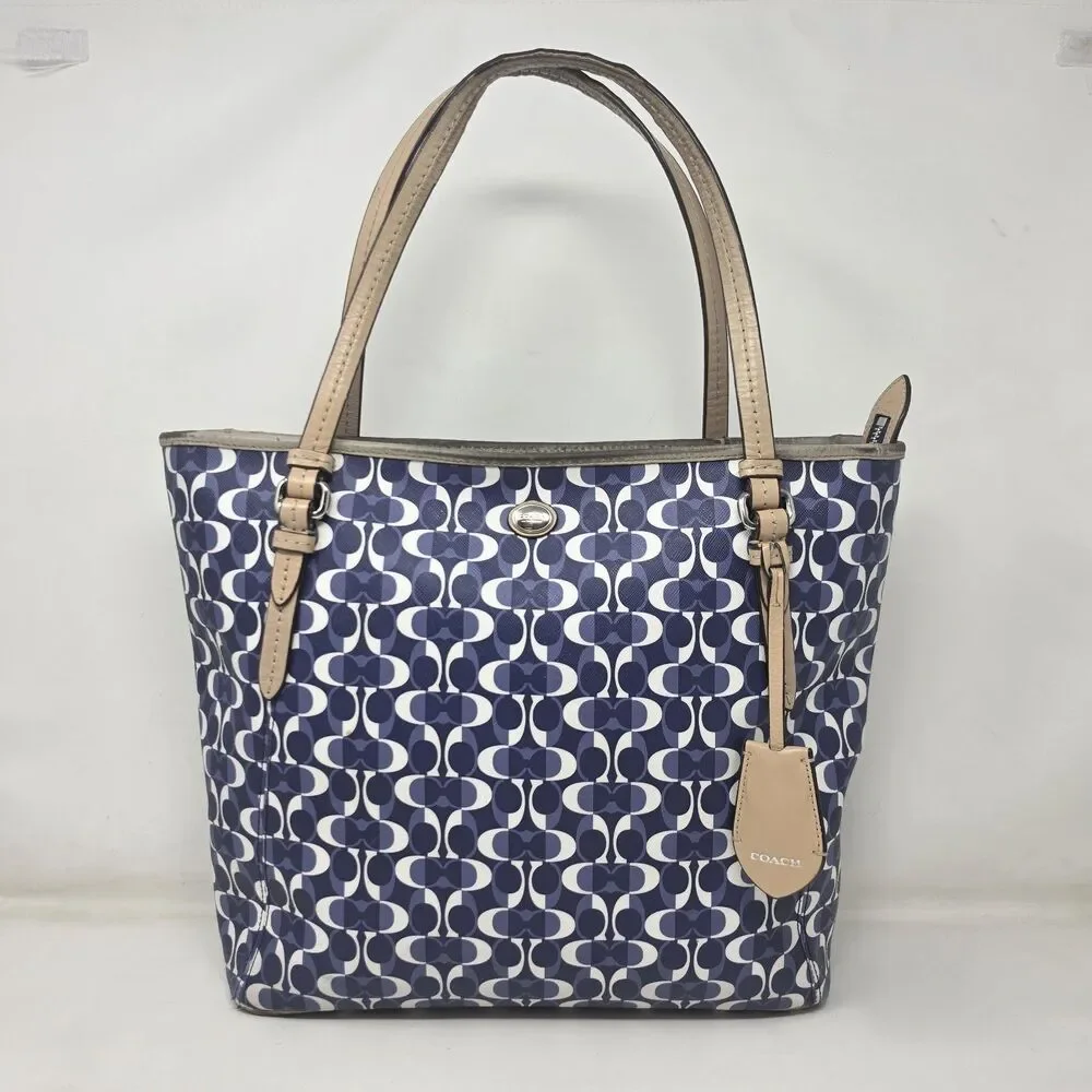 Coach F27350 Peyton Dream C Zip Top Tote Shoulder Bag Monogram Matching Wallet